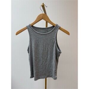 Gray Ribbed Soft Knit Sleeveless Top XS